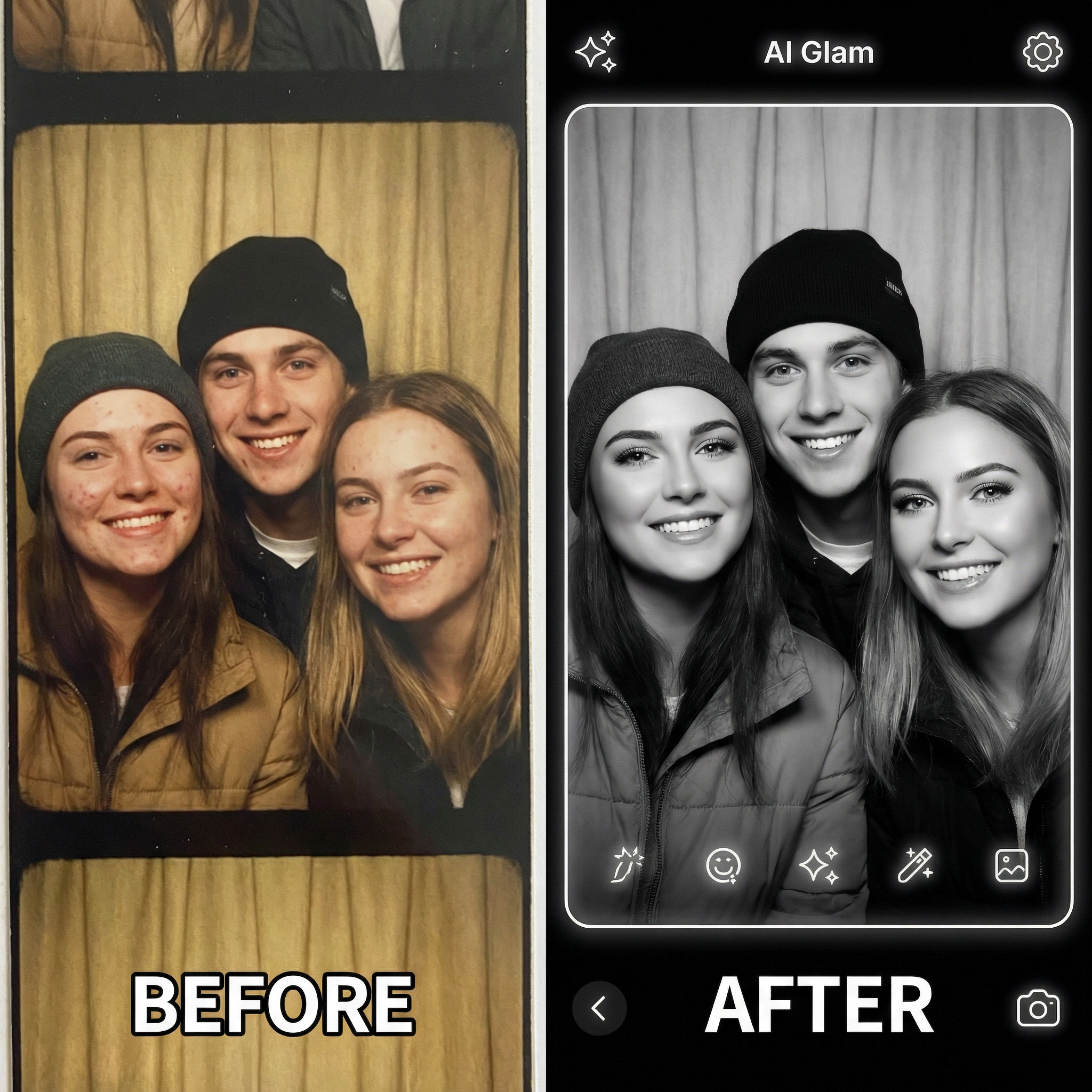 AI Glam Filter Comparison