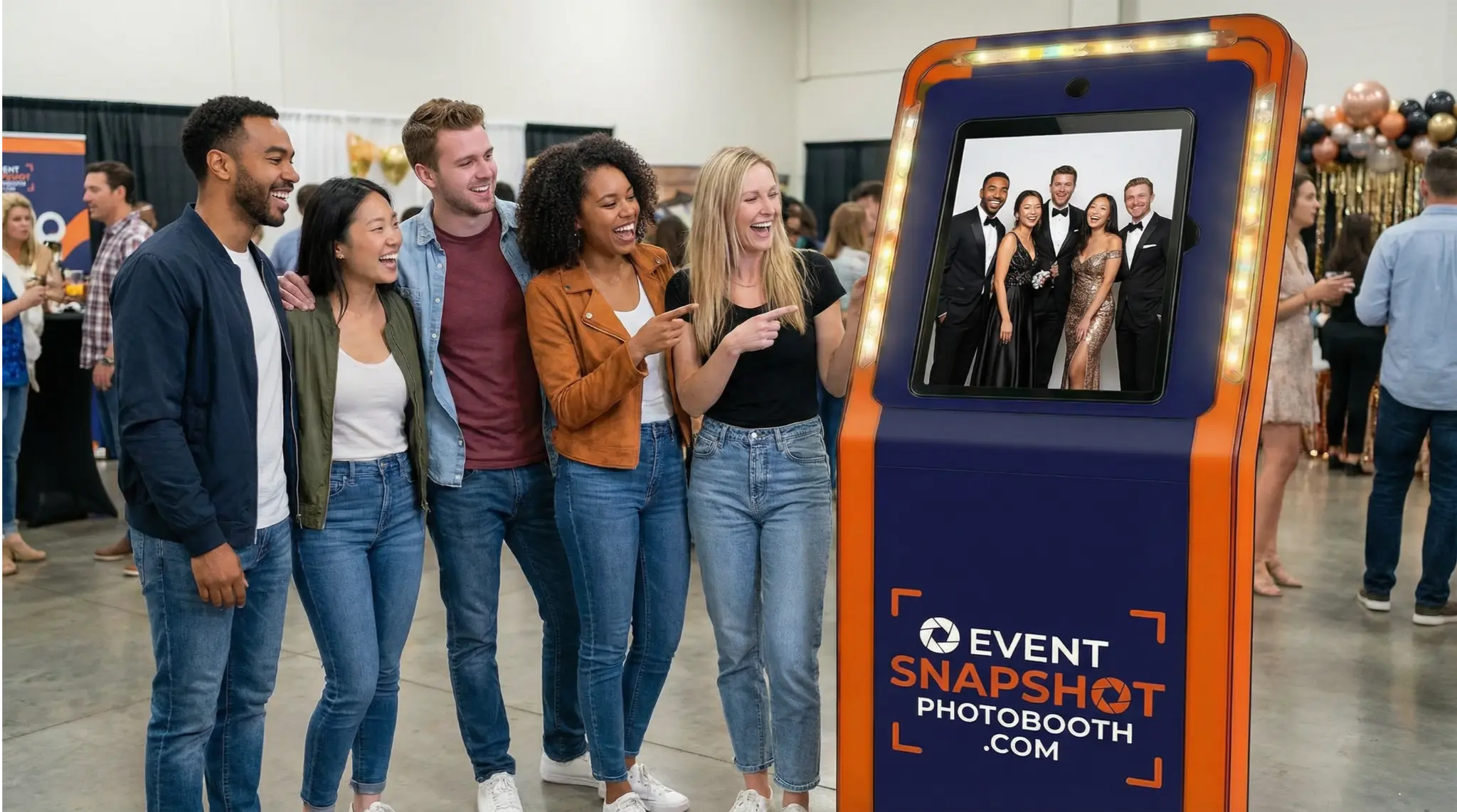 Customers enjoying EventSnapshot Photobooth at event